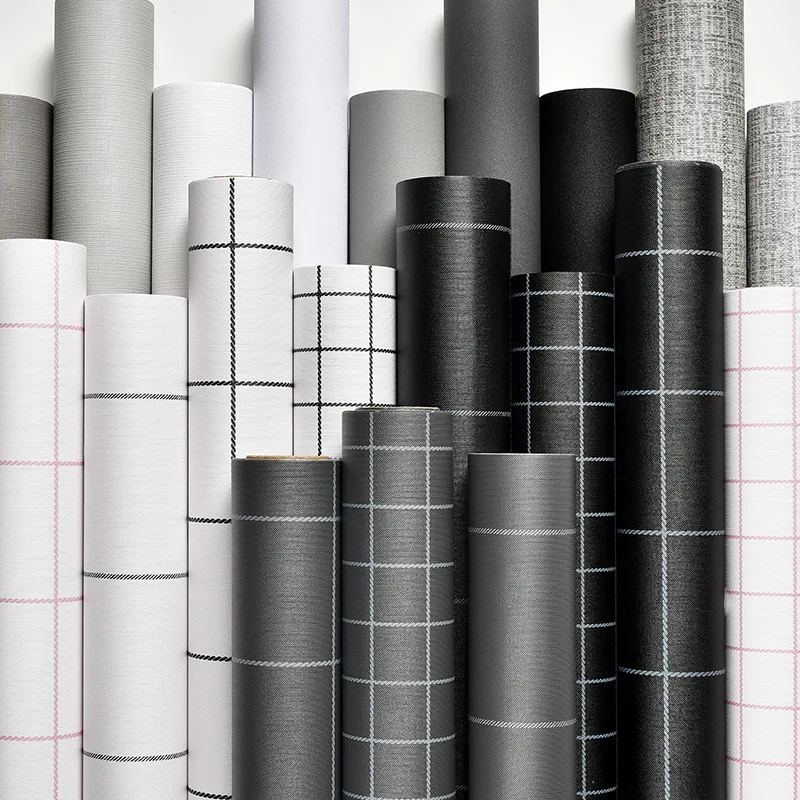 

Nordic Plain Grid Self Adhesive Wallpaper Waterproof Matte and Silk Textured Wallpaper for Home Decor and Hair Shop Wall Decor
