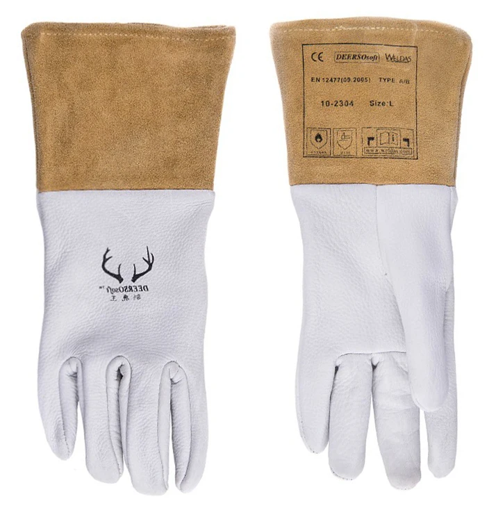 TIG Grain Deer Skin Leather Welding Work Gloves