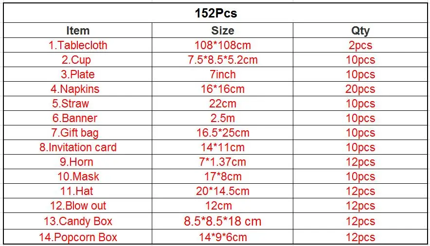 152pcs