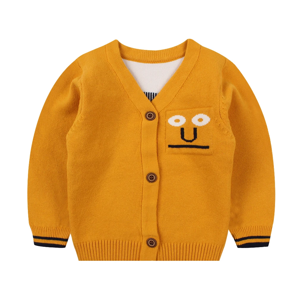 Warm Knitted Baby Sweater Long Sleeve V-Neck Infant Baby Cardigan Autumn Winter Sweater For Boys 0-9 Months Baby Boys Clothing (12)