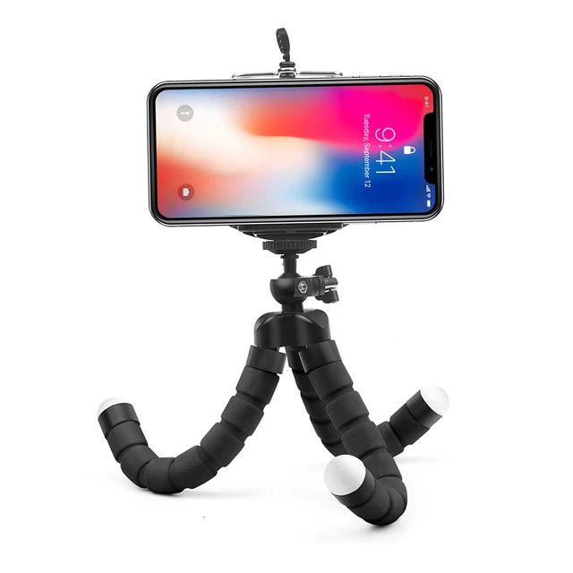 SHOOT Mini Flexible Sponge Octopus Tripod for iPhone Samsung Xiaomi Huawei Mobile Phone Smartphone Tripod for Gopro 8 7 5 Camera 1