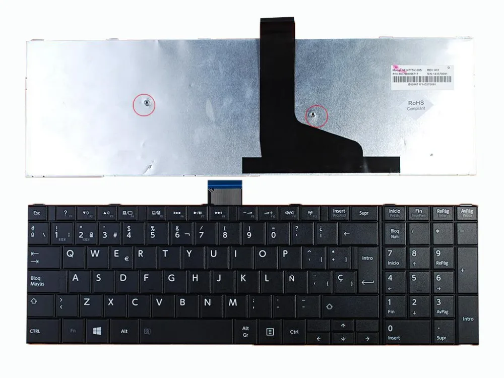 Original Laptop Tastatur Für Toshiba Satellite C70-C Serie - DEUTSCH Layout Schwarz