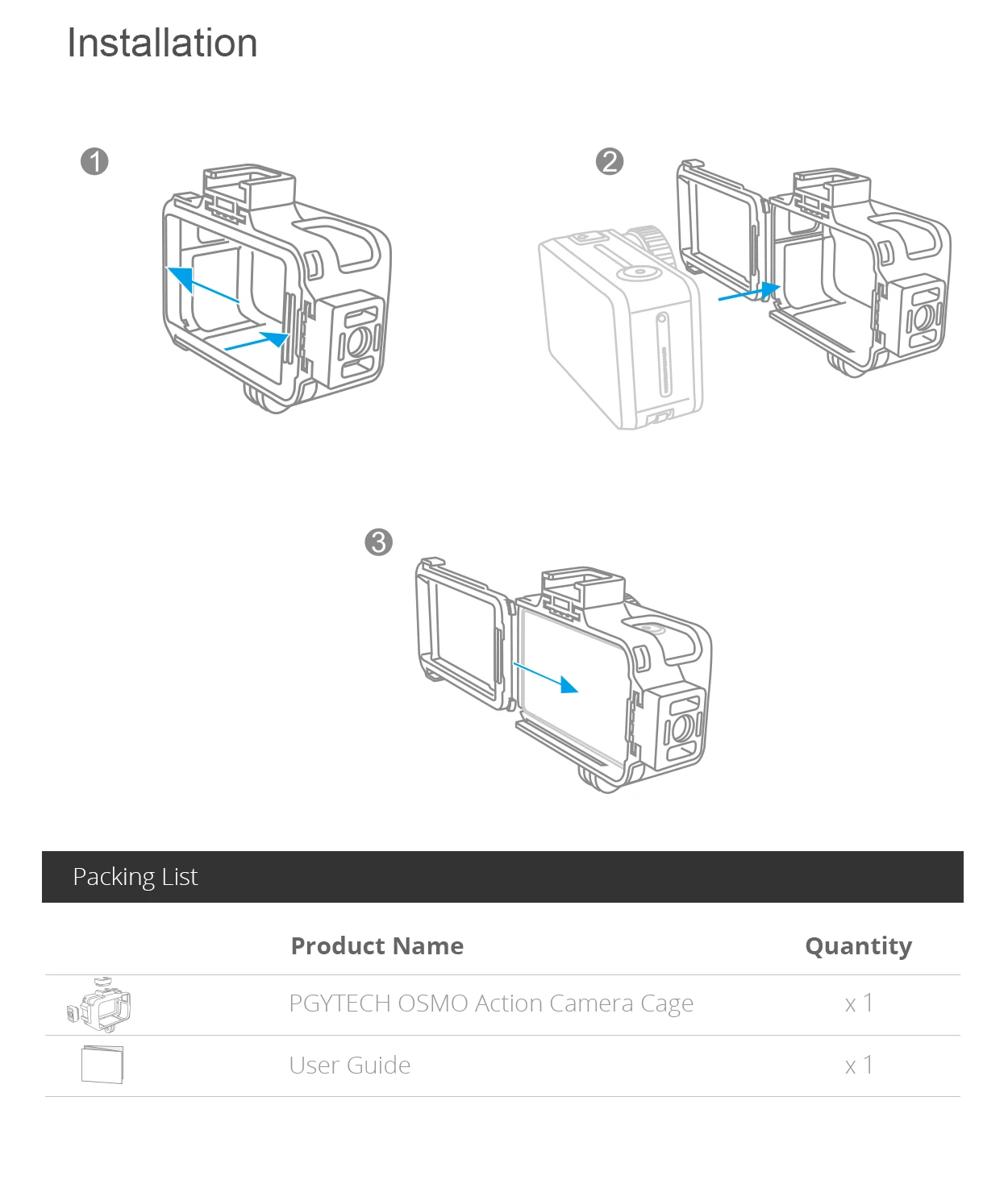 Защитный чехол PGYTECH OSMO для экшн-камеры DJI Osmo ACTION Sport camera Frame Cover Shell, аксессуары для корпуса