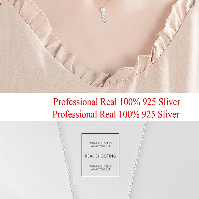 Qevila Fine Jewelry Necklace Fashion Real  100% Pendant Necklace for Women Elegant Pearl Pendant  (10)