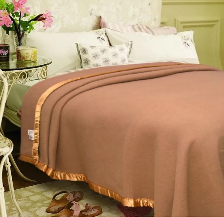 2016 New Hotel/Bed High Grade Wool Blankets Guest Room Light Tan Warm