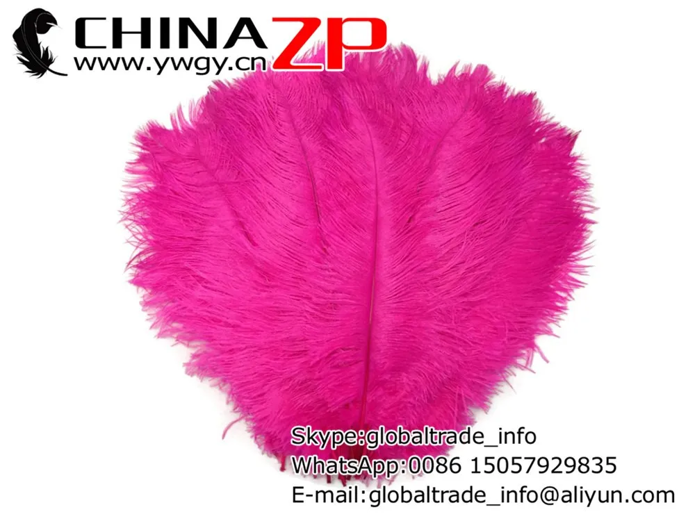 Ostrich Feathers, 10 Pieces- 11-13 HOT PINK Ostrich Dyed Drabs Feathers (4)
