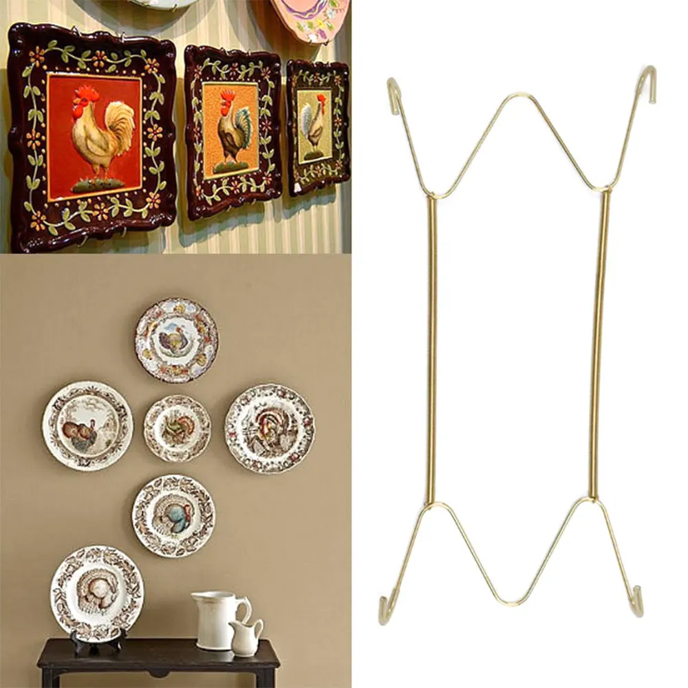 

Practical Plate Hooks Metal Tools Simple Dish Holder Hanging Hard Rack Wall Display