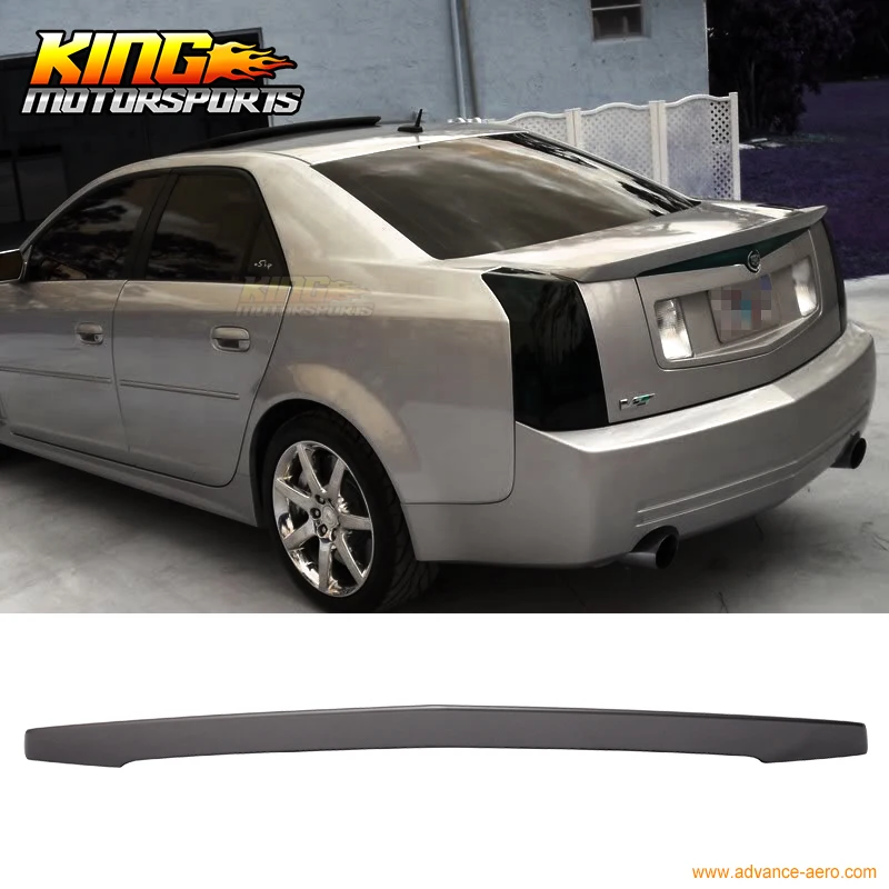 For 03 07 CTS 4Dr Trunk Spoiler Painted WA911L Dark Tarnished Silver Metallicin License Plate