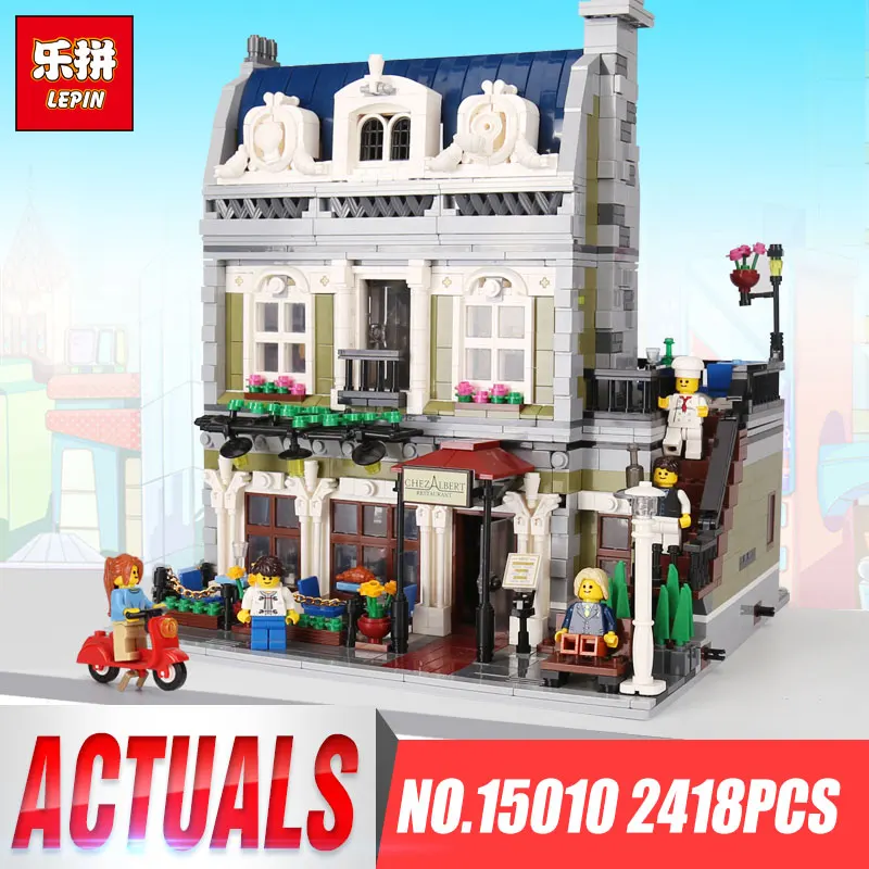 

Expert City Street Parisian Restaurant Model Building Kits Blocks Birthday Children Toys Educational Kids Toys