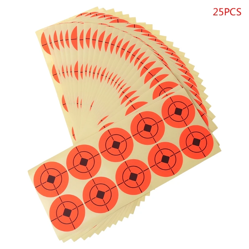 

25pcs Shooting Sticker Round Orange Target Self Adhesive Goal Neon 5cm Accessory