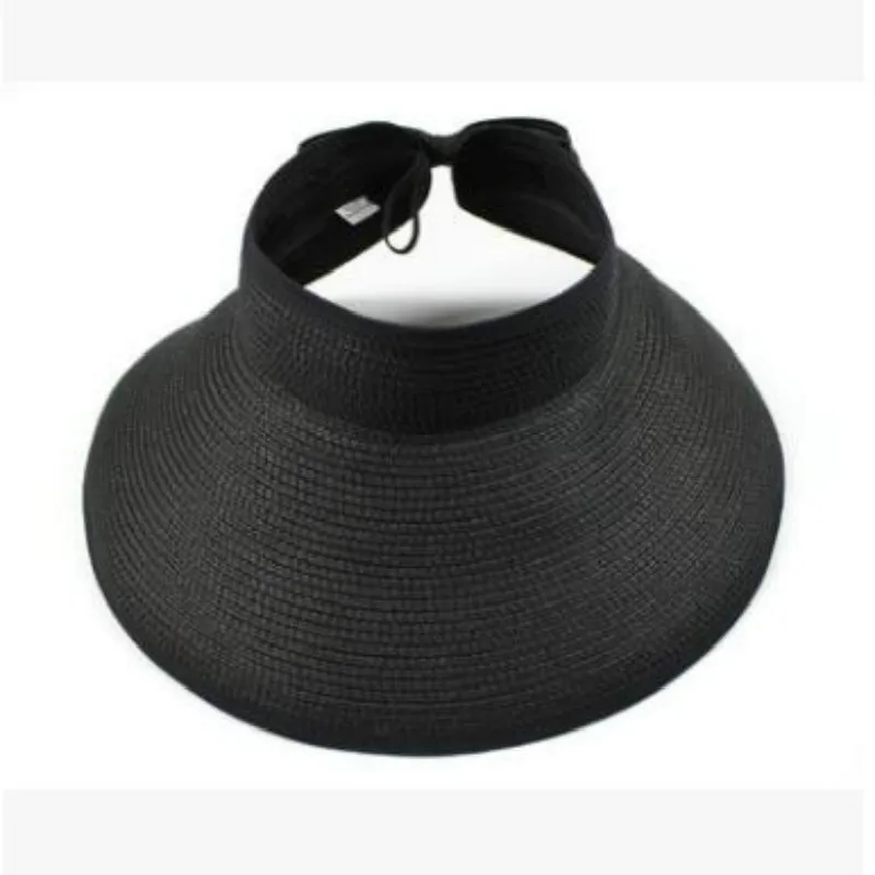 الأزياء طوي قبعة القش واسعة حافة تعديل كبير بريم الصيف قبعة الصلبة القوس في الشمس شاطئ كاب الشمس بنما