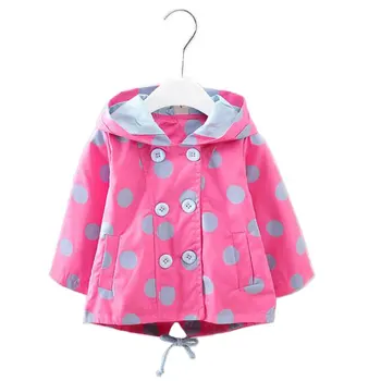 

2017 Trench Coat for girls New Baby Girl Trench Coats Children Long Sleeve Outwear Kids Jackets Fashion Overcoat Sport Cloth