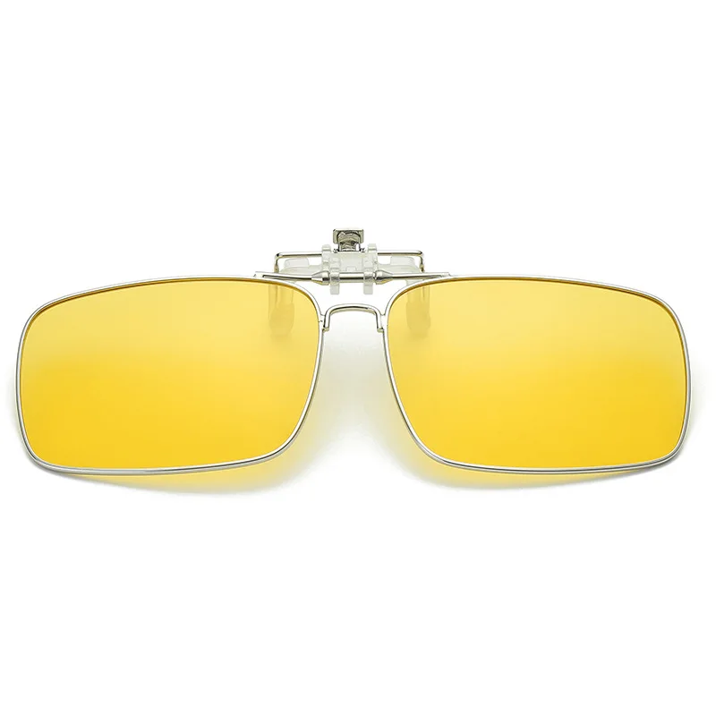 Flip Up Clip on Sunglasses Men Polarized Yellow Lens Night Vision Women Car Driving Gogglesanti Male Myopic Clips Eyeglasses - Название цвета: 1