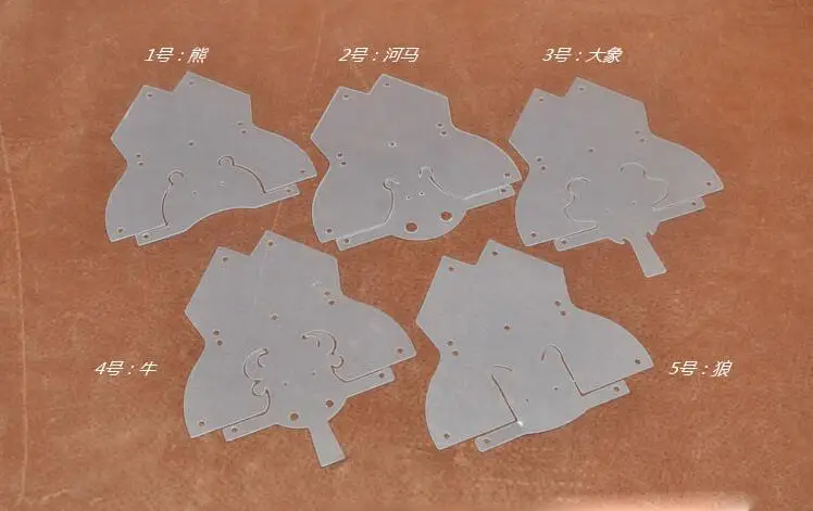 

DIY leather hippo wolf bear cow elephant 5 animal style leather craft making sewing pattern pvc template