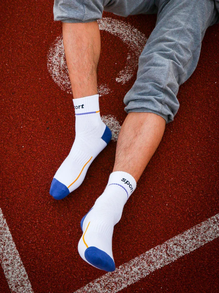 Мужские спортивные нескользящие носки до колена из 77% хлопка, носки для бега, кемпинга, Calcetines, баскетбола, футбола, фитнеса, мужские носки, 5 цветов