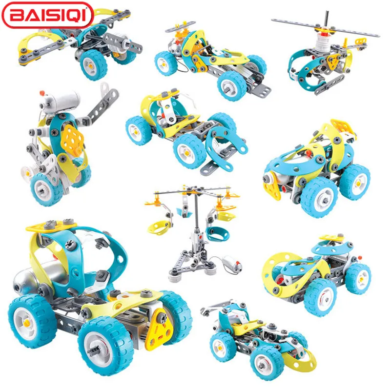 

10 IN 1 intelligent Assembly tool set Truck Robert Plane model Creative science DIY toy Building block kit for pupil Xmas Gift