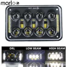 Marloo 1pcs DOT Black Motorcycle DRL font b Lamp b font 4X6 LED Headlight For Honda