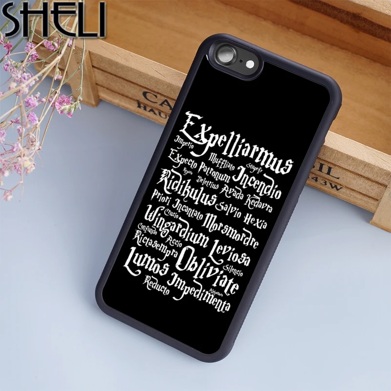 

SHELI Harry Potter Magic Spell Phone Case For iPhone 6 6S Plus 7 8 Plus X 5S Back Cover For Samsung Galaxy S5 S6 S7 S8 edge Plus