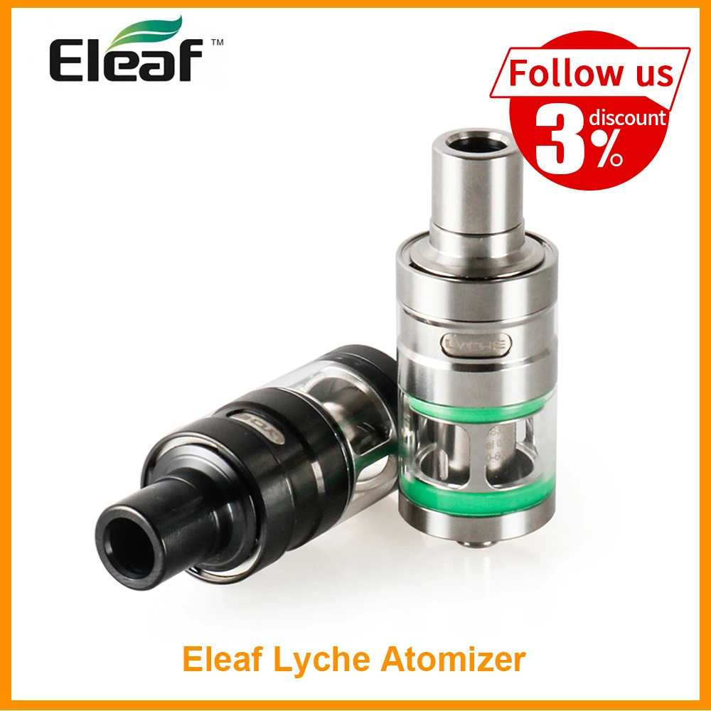 

RU/ES/US Warehouse Original Eleaf LYCHE Atomizer With 4ml Capacity Tank Eleaf Lyche Dual Coil Vape Tank 510 Thread E-Cigarette