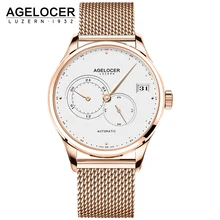 AGELOCER Watches Men Full Steel Automatic Watch Man Luxury Metal Watch Bracelets Clock Men’s Wrist Watches For Dropshipping