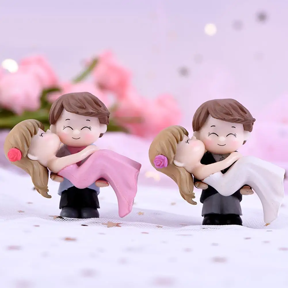 

Sweet Couple Bride Groom Model Miniature Landscape Wedding Decorative Ornament Garden Decor