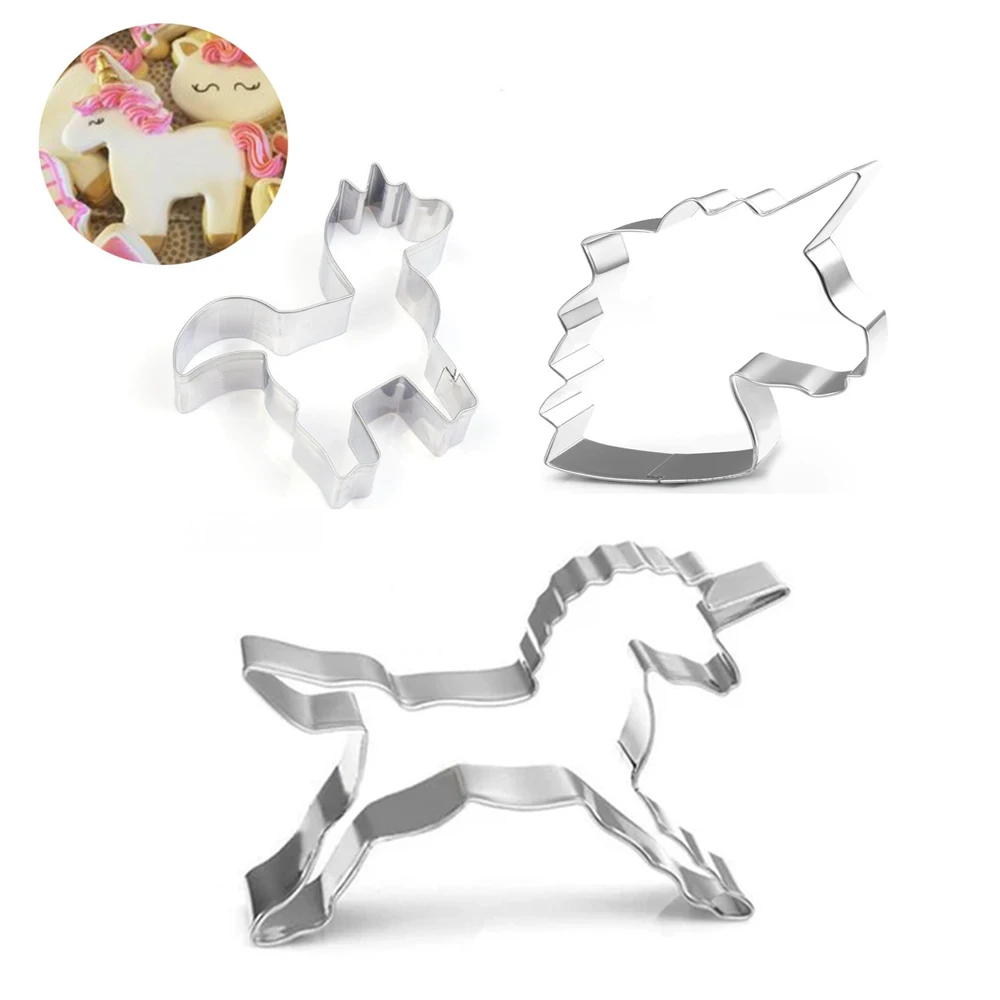 

TTLIFE Unicorn Cookie Cutter Animal Stainless Steel Biscuit Mould Fondant Cake Chocolate Confeitaria Pastry Baking Mold 3 Style