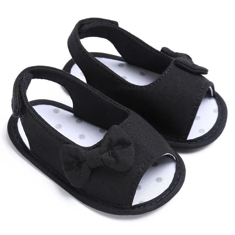 ROMIRUS/Милая парусиновая обувь для новорожденных; обувь для малышей; обувь для первых шагов; Летняя обувь принцессы с бантом и открытым носком для девочек