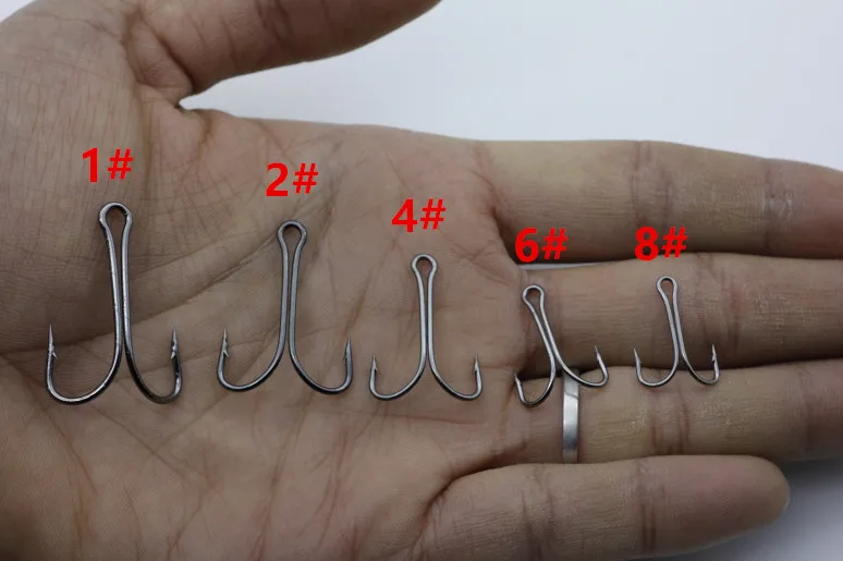 Rompin 50 шт./лот двойной высокоуглеродистой стали Черный рыболовные крючки двойной якорь крюк Морская Рыбалка снасти 9908 РАЗМЕР 8#-1