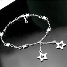 20 см Женская мода ювелирные изделия серебряная звезда браслет красивые Амулеты Браслет для девушки
