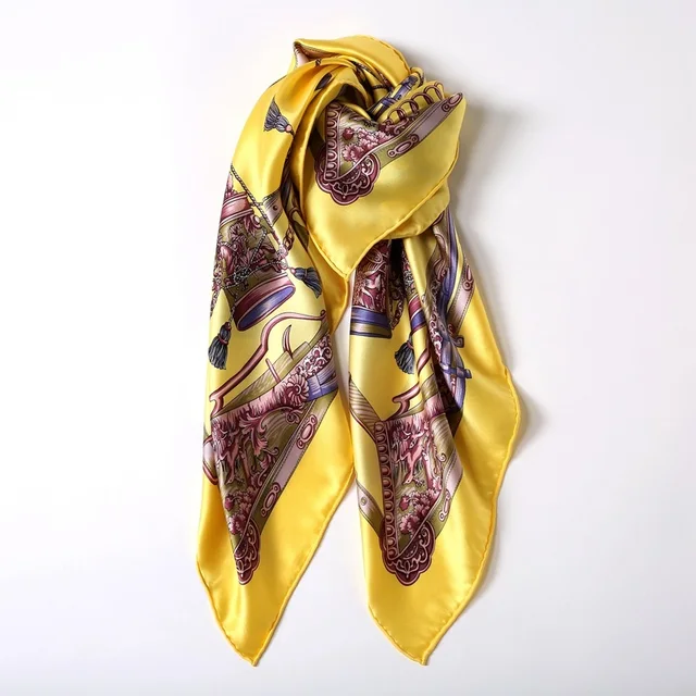 Aliexpress.com : Buy 100% Satin Silk Scarf Women Large Square Silk ...