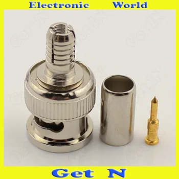 

20pcs-200pcs 75-3 Compression Snap Seal BNC/Q9 Connector Three-Piece Set for CCTV System Monitor with Full-Copper Pin BNC/Q9