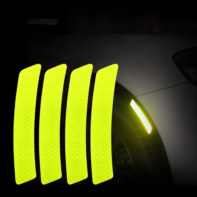 4PCS Reflecting Tape Car Reflective Strips Safety Warning Strip Tape Car Bumper Safe Reflector Stickers - Цвет: 4