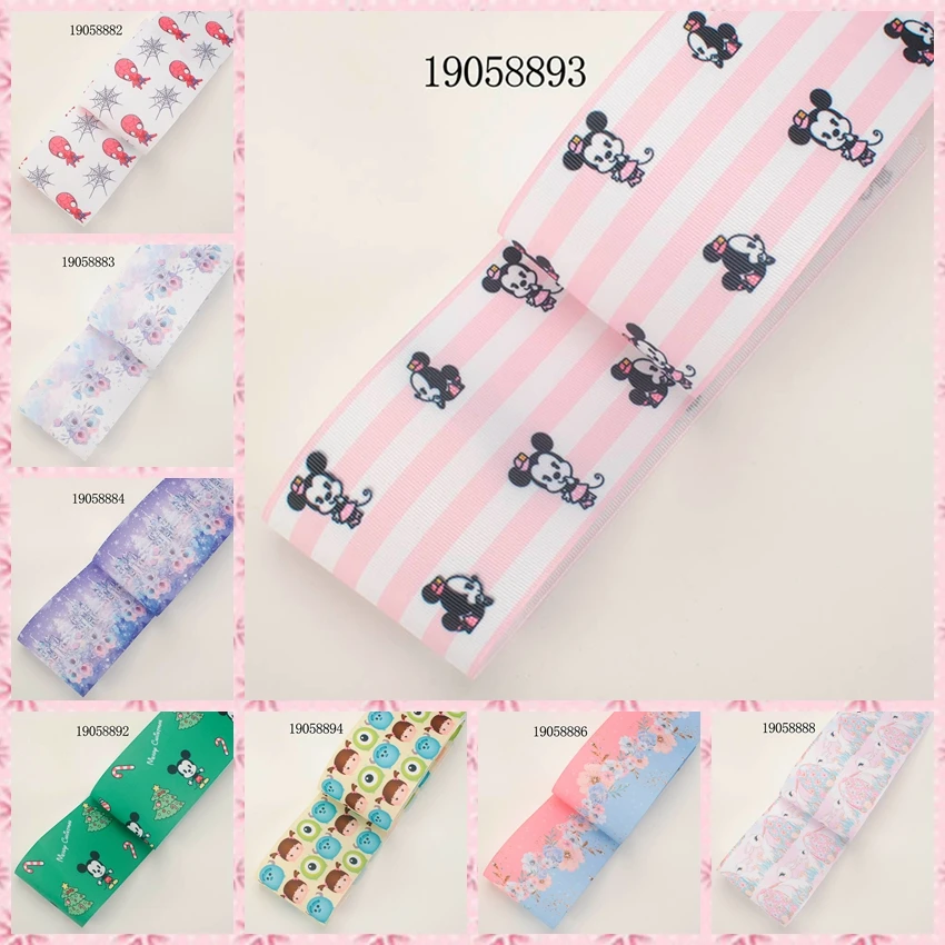 

10yards -different sizes -cartoon princess & mickey ribbon printed Grosgrain ribbon 19058894