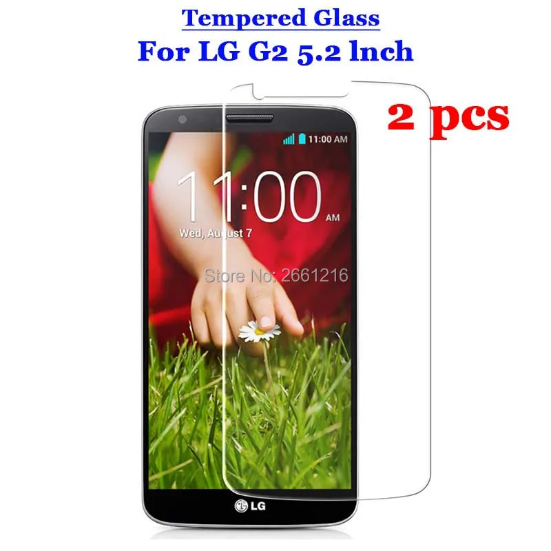 

2 Pcs/Lot For LG G2 Tempered Glass 9H 2.5D Premium Screen Protector Film For LG G2 D800 D802 D801 D802TA D803 VS980 LS980 5.2"