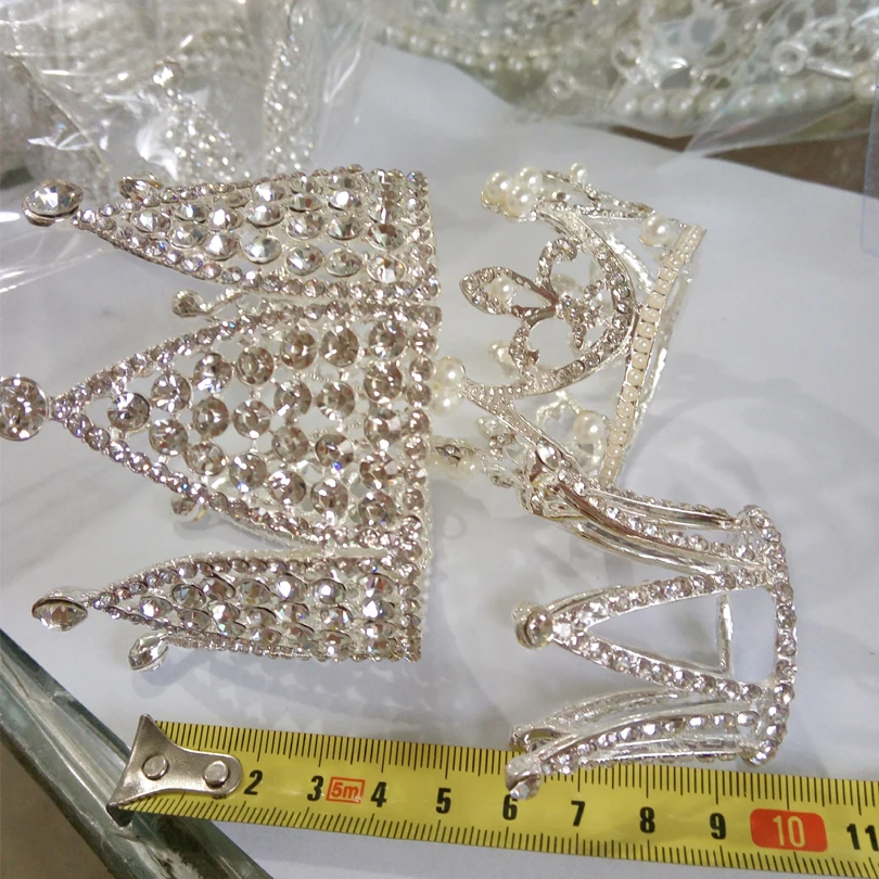 Тиара для свадьбы со стразами в виде короны гребень волос с кристаллами головная