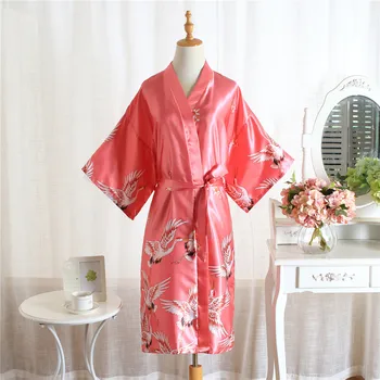 

Chinese Women Nightdress Satin Robes Kimono Bathrobe Sexy Wedding Bride Bridesmaid Dressing Gown Novelty Intimate Lingerie