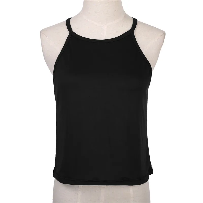 Топ женский летний для йоги майка с лямкой на шее блузка без рукавов кроп топ