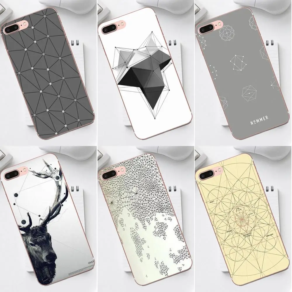 Qdowpz мягкий узор из ТПУ треугольники для iPhone 4 4S 5 5C SE 6 6S 7 8 Plus X XS Max XR Galaxy A3 A5 J1 J3 J5 J7 2017