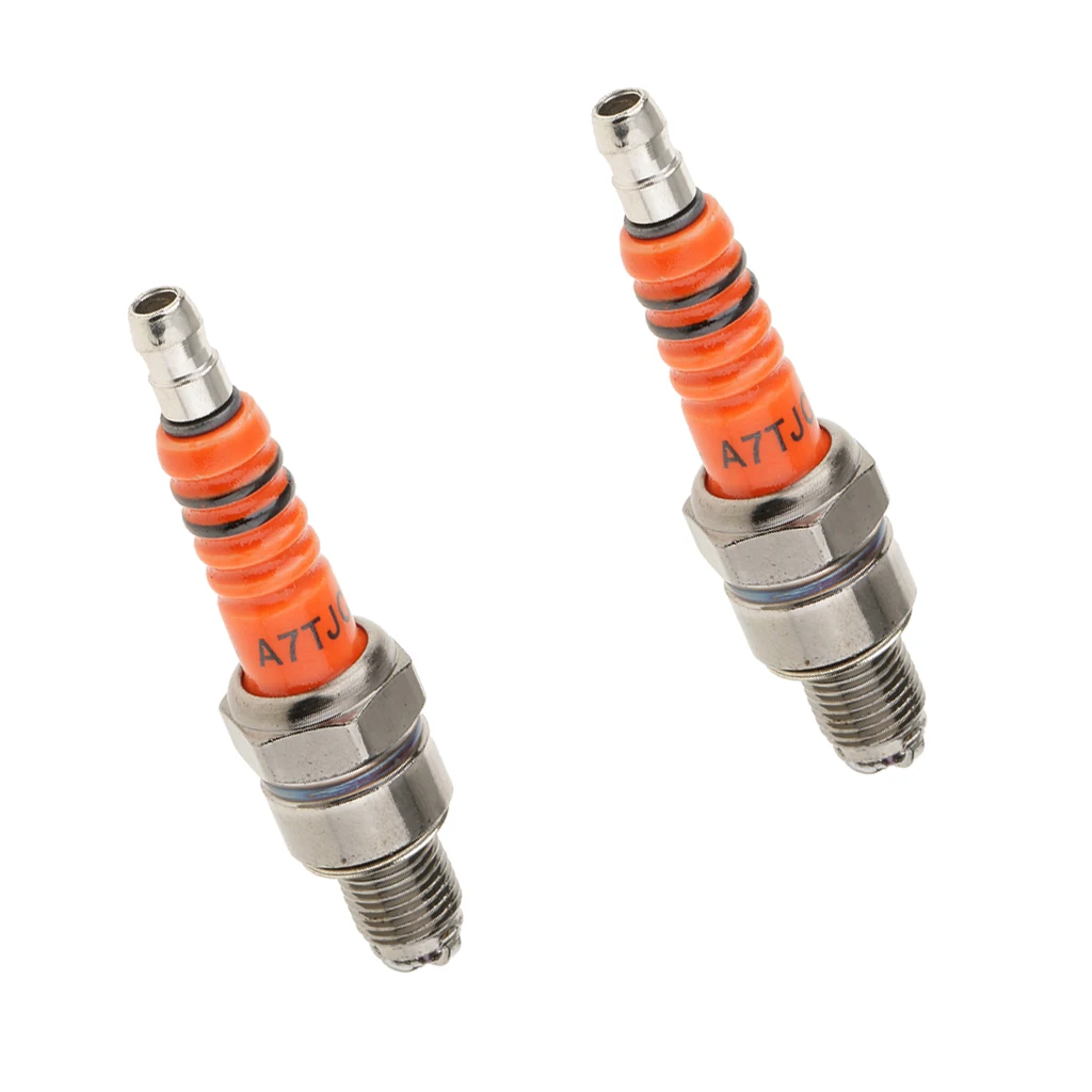 

2 Pieces 12mm Stainless Steel A7TJC 3-Electrode Spark Plug Ignition CDI Spark Plug CG 125cc - 250cc Moped Scooter ATV