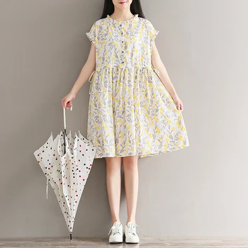 

2020 chinese retro flower print qipao women chinese traditional dress female short sleeve cheongsam embroidery cotton dress