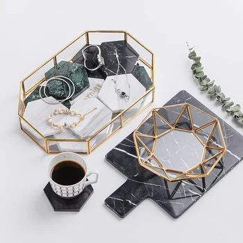 

Creative Nordic Simple Wind Natural Marble Pallet Display Plate Jewelry Receiving Plate Dessert West Point Sushi Plate