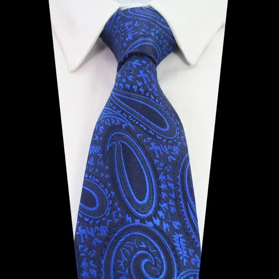 Ricnais дизайн 8 см мужские галстуки Пейсли в клетку шёлковый жаккард тканый галстук для шеи цветочные галстуки для мужчин костюм бизнес Свадебный галстук - Цвет: 43