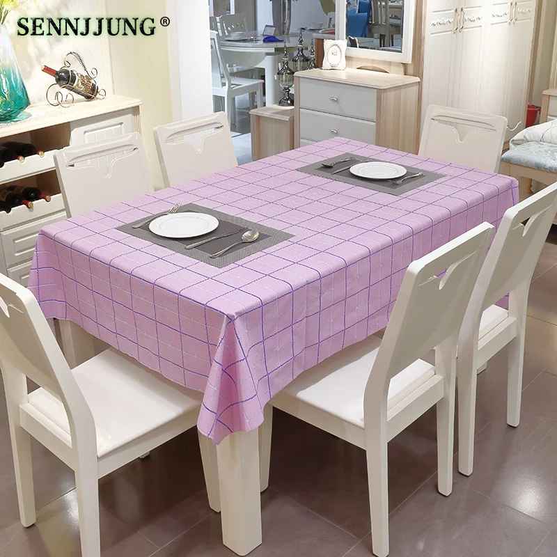 Plaid Waterproof Wipe Clean PVC Vinyl Table cloth Oilproof Dining Kitchen Table Cover Square Oil Cloth household Tablecloths