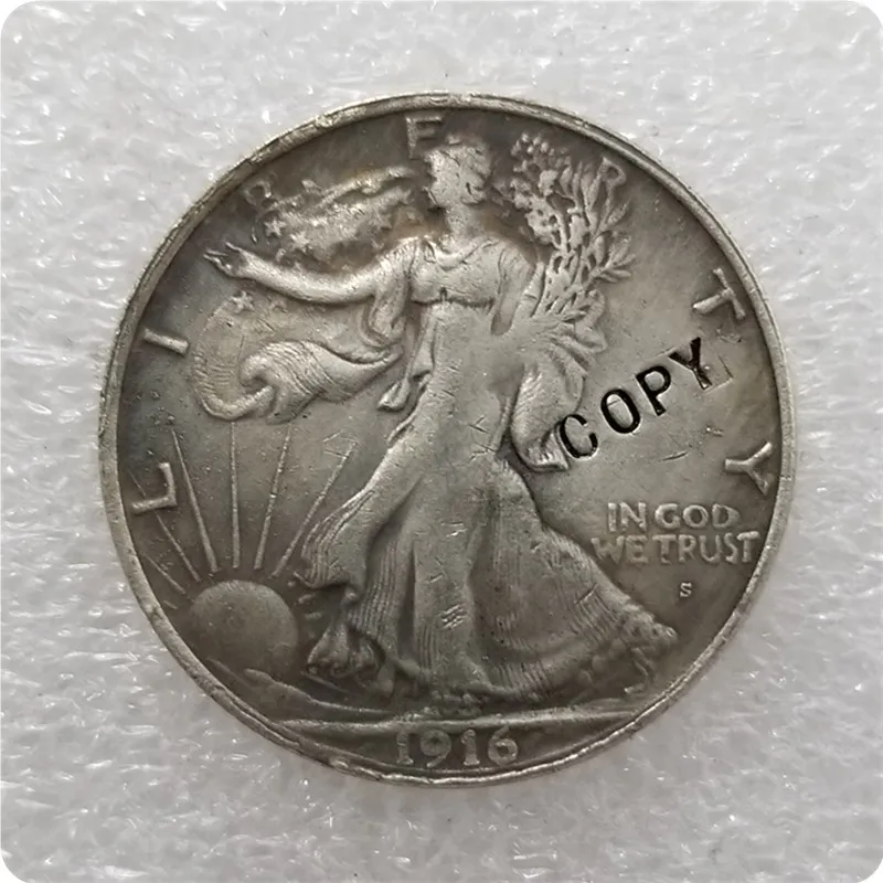 1916 S(OBV) ходьба свобода половина долларов копия монет памятные монеты Реплика