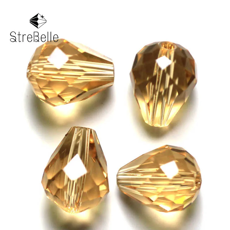 100pcs/Bag 48 Faceted 8x6 10x8 12x10mm Teardrop Crystal Glass Quartz Drop Beads Top AAA Grade Quality for Jewelry Making AAA12|beaded flowers