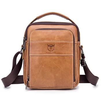 

Genuine Leather Men Flap Classic Shoulder Bags for Man Thread Solid Handbags Black Men Messenger Bag Waterproof Brown Male Flaps