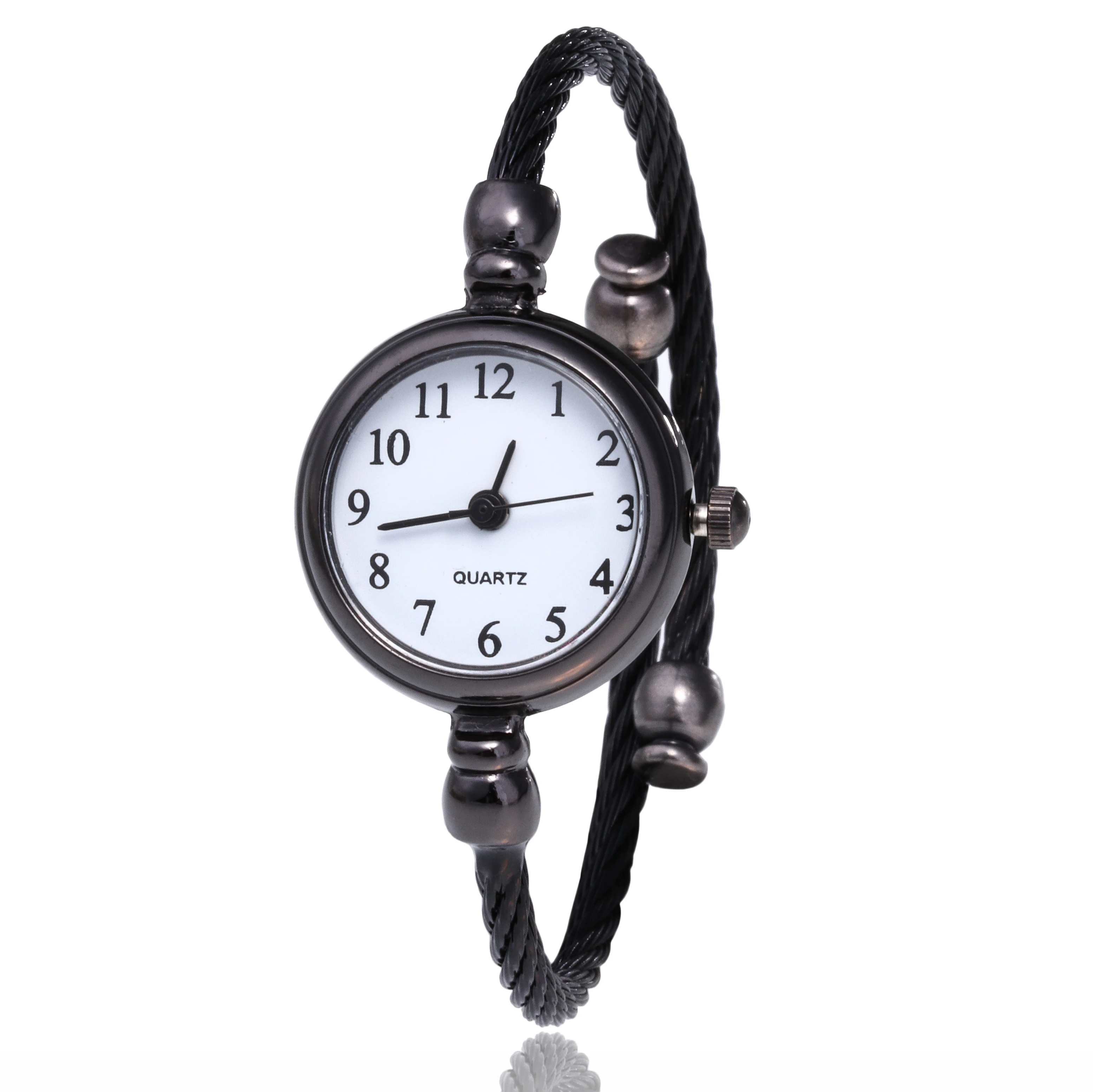Relogio Feminino CHIC/INS женские роскошные часы-браслет, Модные Винтажные кварцевые наручные часы из розового золота, ЖЕНСКИЕ НАРЯДНЫЕ часы - Цвет: Black White