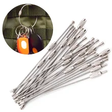 Lot Outdoor Hiking Screw Lock Stainless Steel Key Ring Chain Wire Rope Cable Lot Outdoor Hiking Screw Lock Stainless Steel Key Ring Chain Wire Rope Cable