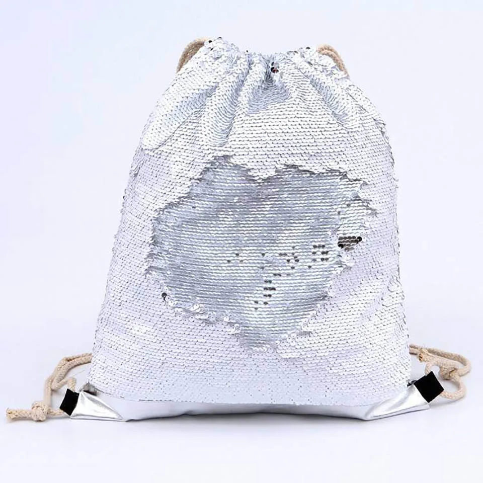 Новое поступление Русалка блесток Drawstring сумка двусторонние пайетки DIY дизайн рюкзак сверкающая сумка на плечо для спортзала обучение путешествия