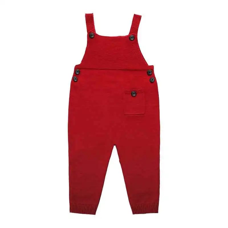 New Autumn Baby Girls Overalls Knit Cotton Boy Clothes Harem Pants Knit Kids Suspender Boy Girls Trousers 5 colors Jumpsuit  (1)